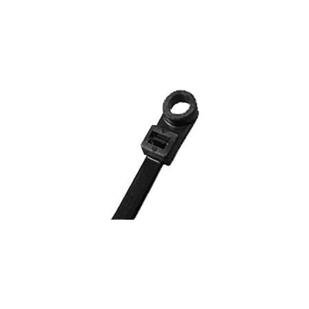 Cable Ties- Mounting Tab- UV Black - 11, 100 Pieces